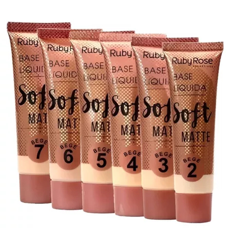 Base Liquida Facial Solft Matte bege Ruby Rose