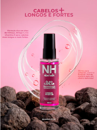 Kit 3 Óleos Para Cabelo NEW HAIR | Sérum Glycolic, Óleo multifuncional e Óleo Extraordinário