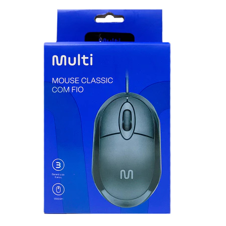 Mouse Com Fio Usb Multilaser Notebook Computador Pc 1200dpi Caixa Lacre Original