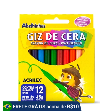 Giz de cera 12 cores 09012 Acrilex