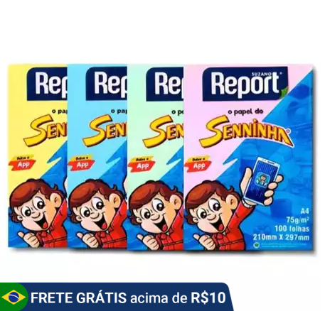 4 Cores Papel Sulfite Senninha Coloridos A4 75g 400 Folha - Material Escolar - Escola - Artesanato