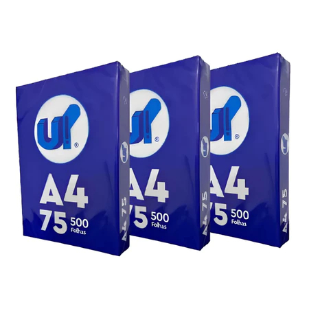 500/1000/1500/2000 Folha Papel Sulfite UP A4 Branco Para Impressão 75g Resma