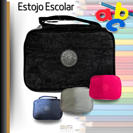 Estojo De Lápis Escolar Juvenil Box Jumbo Nylon Táctico Grande Com Divisória
