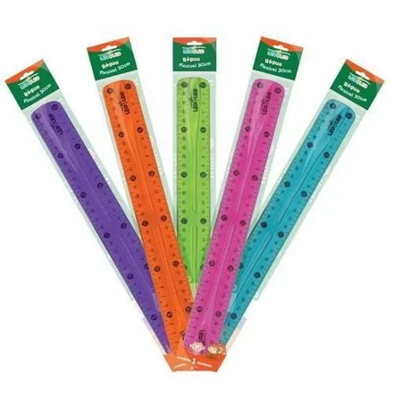 Kit 6 Régua Flexível 30cm Colorida Escolar - Leo&Leo