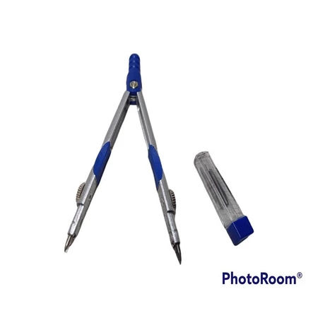 Compasso Escolar De Metal C/ Refil Grafite + Estojo